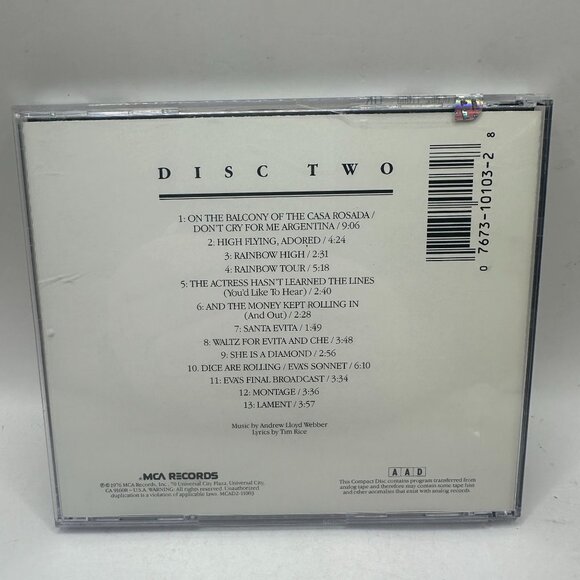 Evita - Andrew Lloyd Webber,Tim Rice - CD Disc 1-2 MCA Records 1976 - Picture 6 of 7